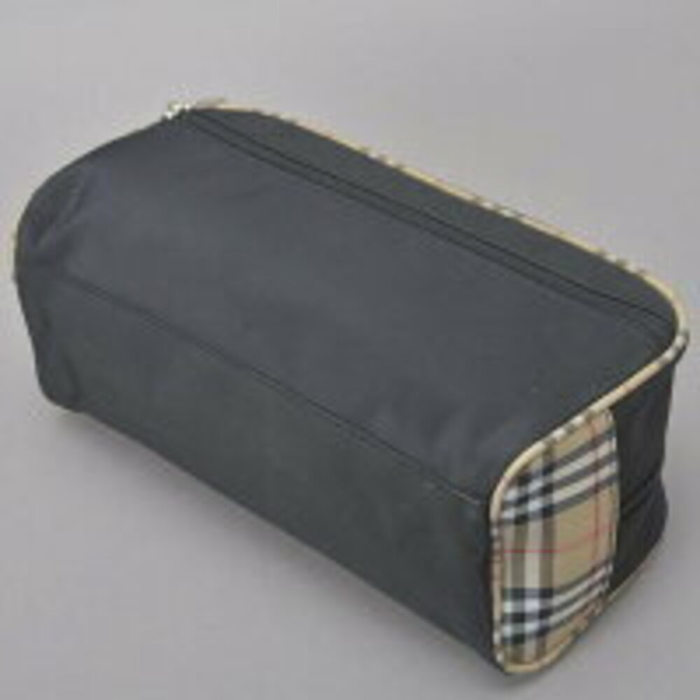 BURBERRY check pouch vanity bag black clutch multi case makeup accessories ka - Picture 7 of 10